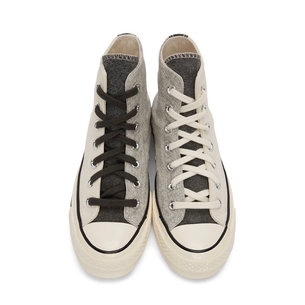 The SSENSE Exclusive Converse Chuck Off-White & Grey 70 Hi sneakers